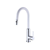 Nero Perl Pull Out Sink Mixer - White Chrome